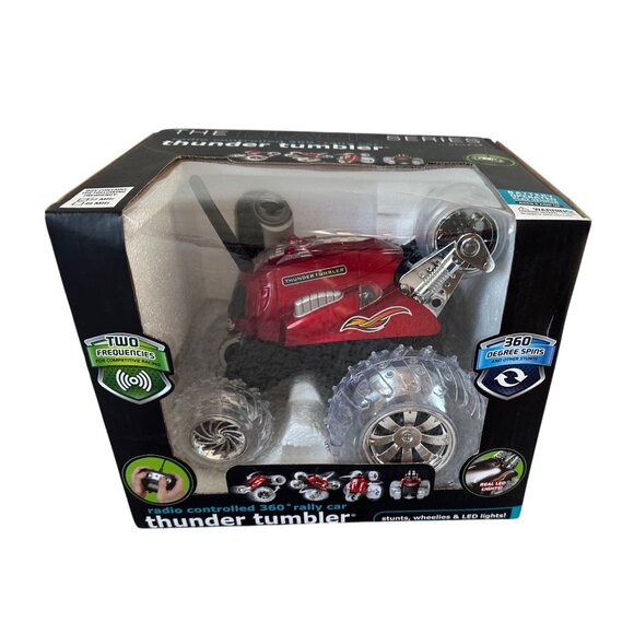Black Series Thunder Tumbler Children's Red Remote Control Spinning Stunt Car - Picture 1 of 10